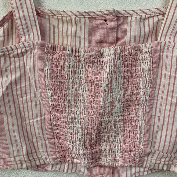 Tommy Jeans Crop Top Women 14 Pink White Sleeveless Hilfiger Logo Preppy Summer - Picture 11 of 15